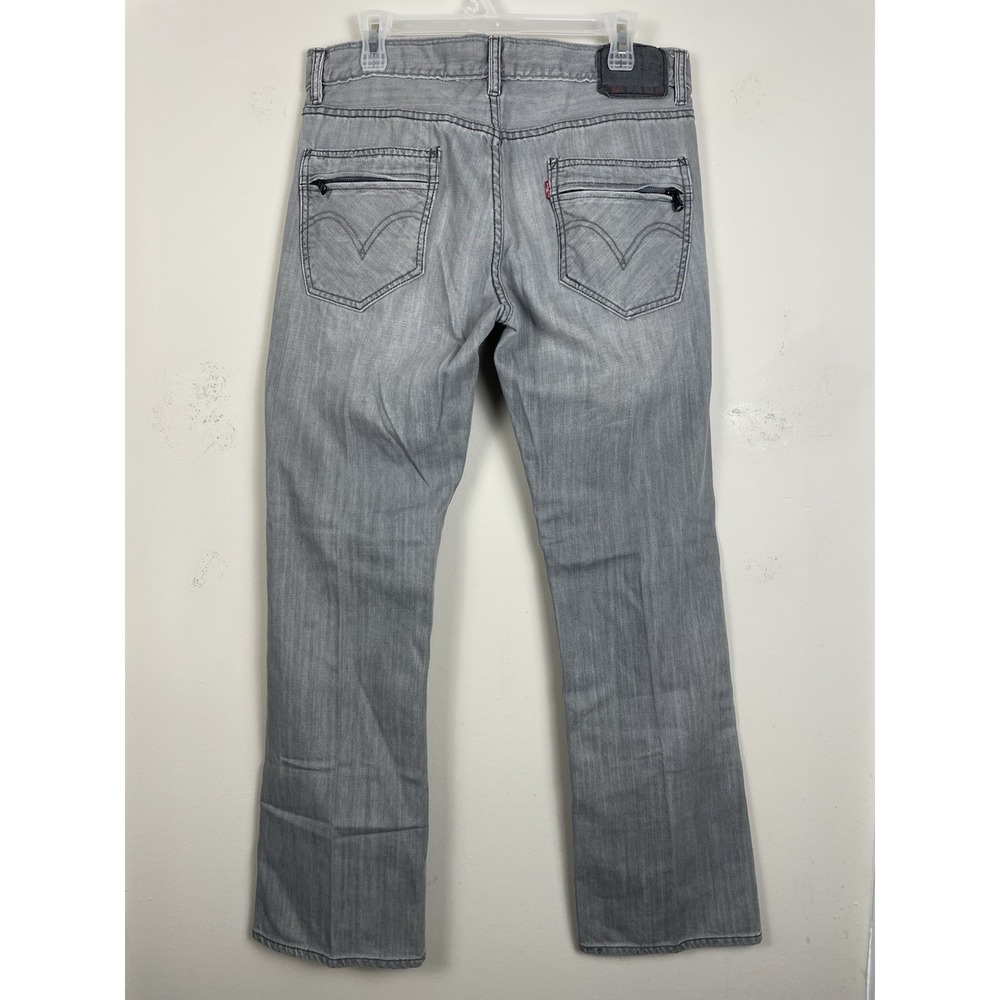 Levis 527 Boot Cut Jeans Mens 34x32(31"L) Gray Back Zip Pockets Cotton Faded - Picture 3 of 8